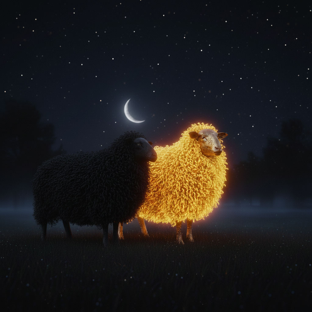 Vom schwarzen zum goldenen Schaf schwarze schaf
